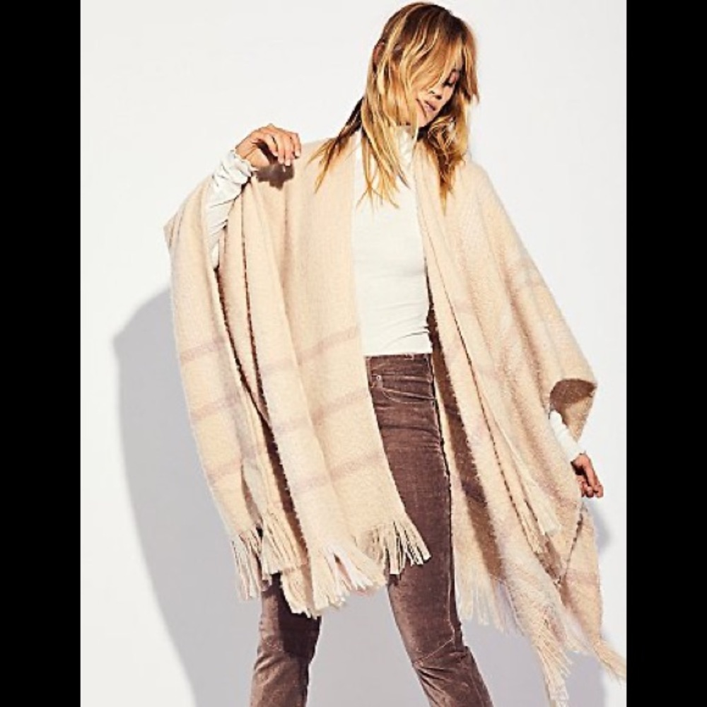 Free People Brighton Brushed Plaid Kimono